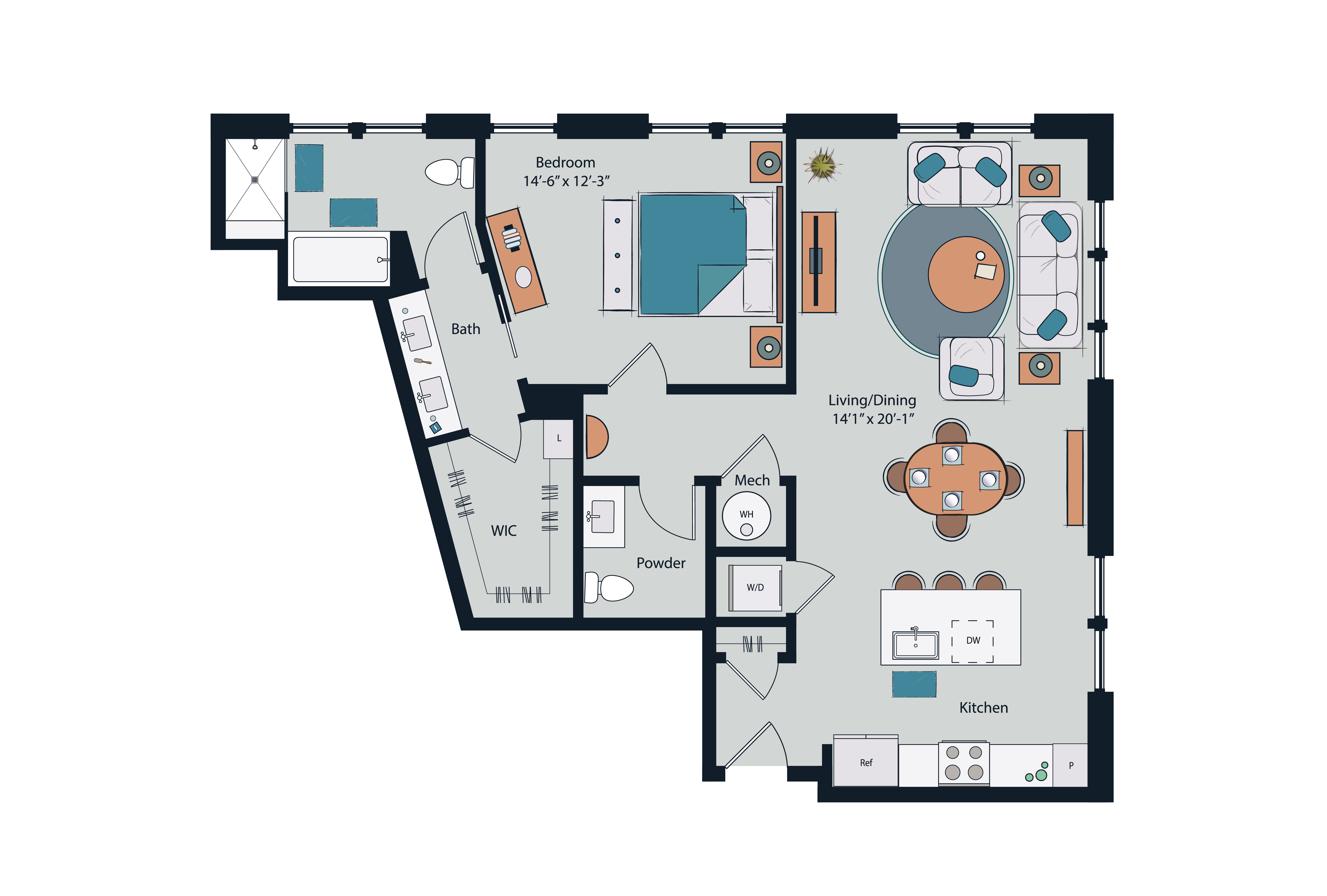 Floor plan layout diagram for A23